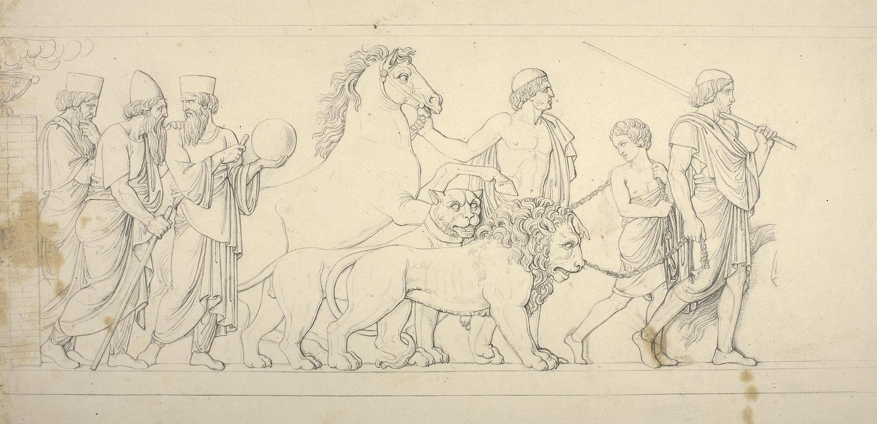 Tre kaldæiske astrologer, perser med en løve og en dreng med en tiger, D180