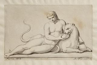 C834 Satyr Lets a Panther Drink from His Cup