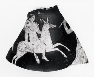 H638 Krater with Cupid, riding a dear, and a female figure