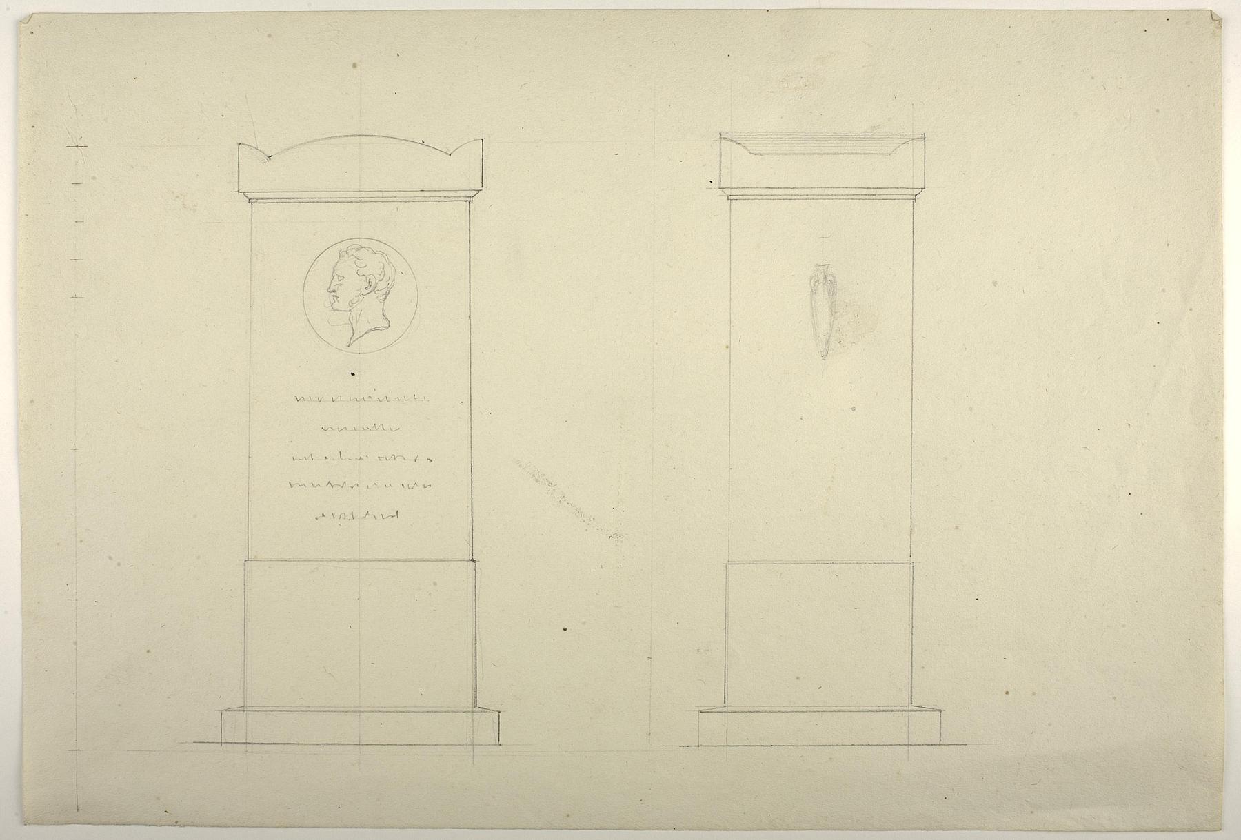 Tombstone to August von Goethe, elevations, D1575