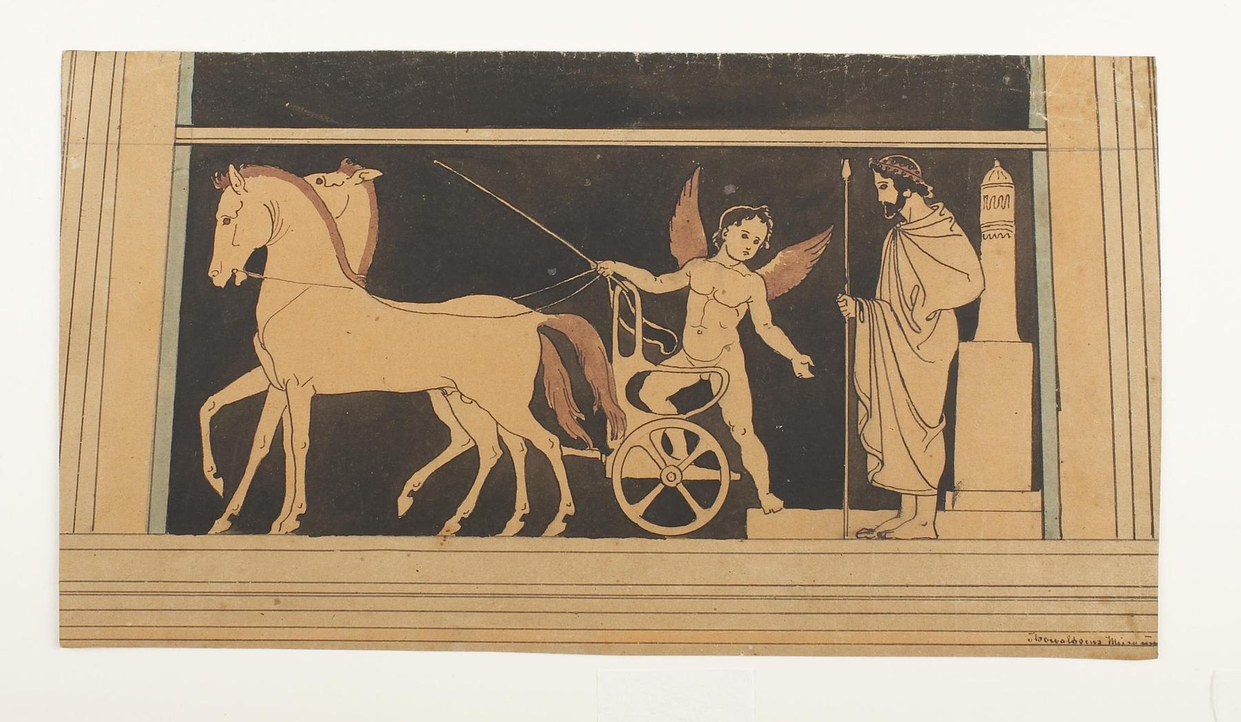 Cupid entering his Chariot at the Race Starting point, D1800