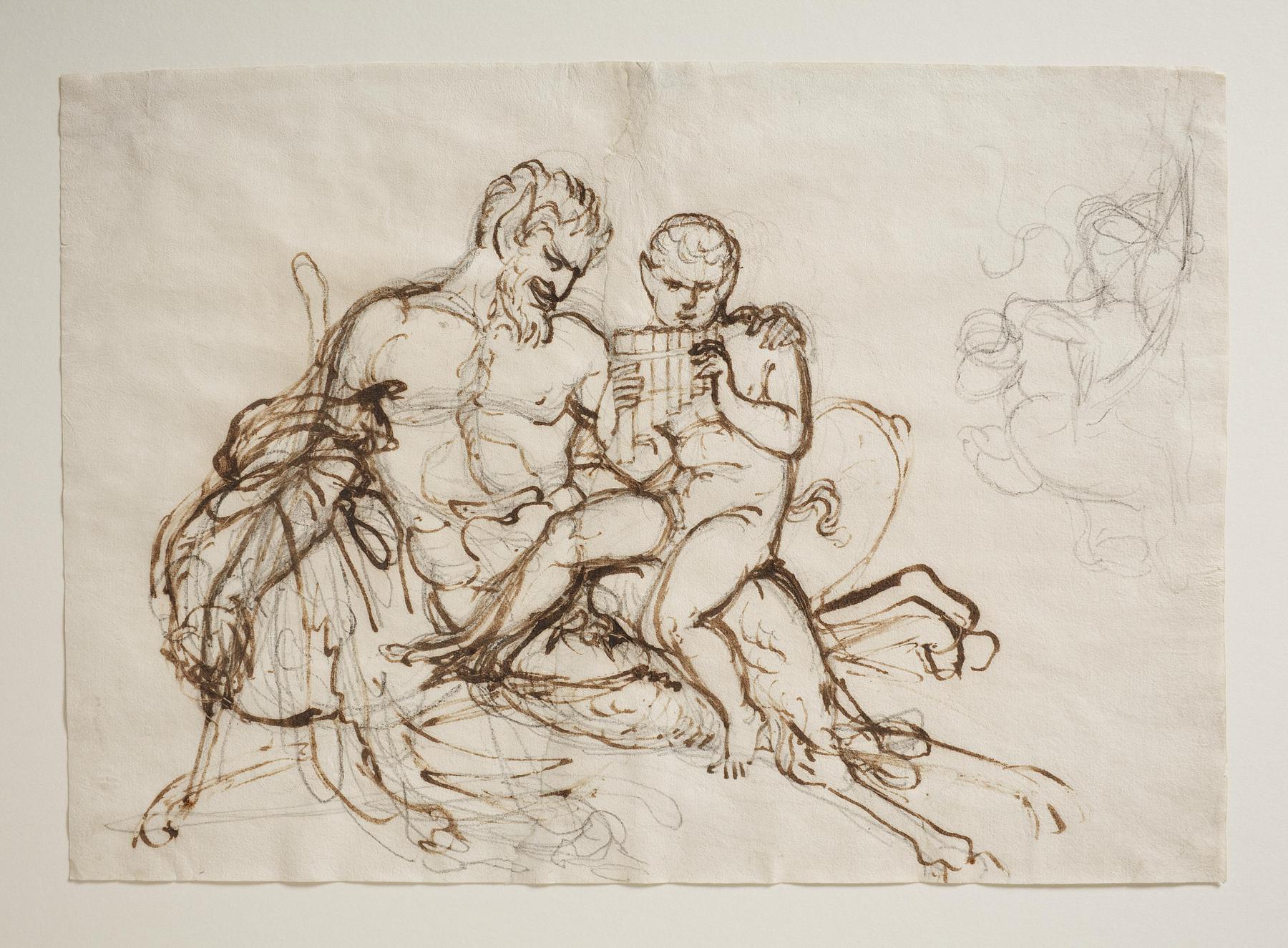 Pan Teaching a Satyr Child to Play the Flute, C361