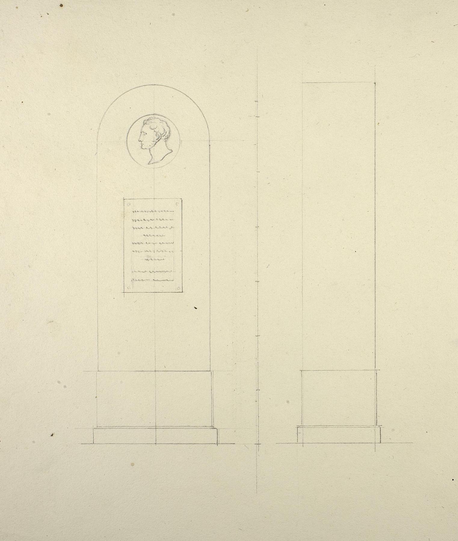 Tombstone to August von Goethe, elevations, D1576