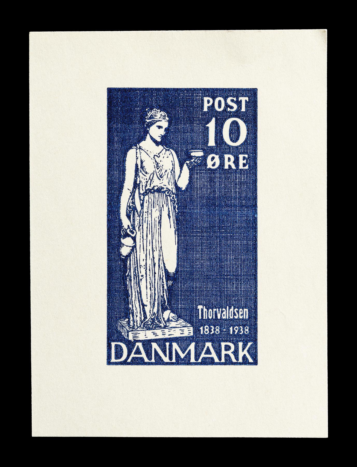 Prøvetryk af udkast til et dansk frimærke med Thorvaldsens Hebe, E2341,5