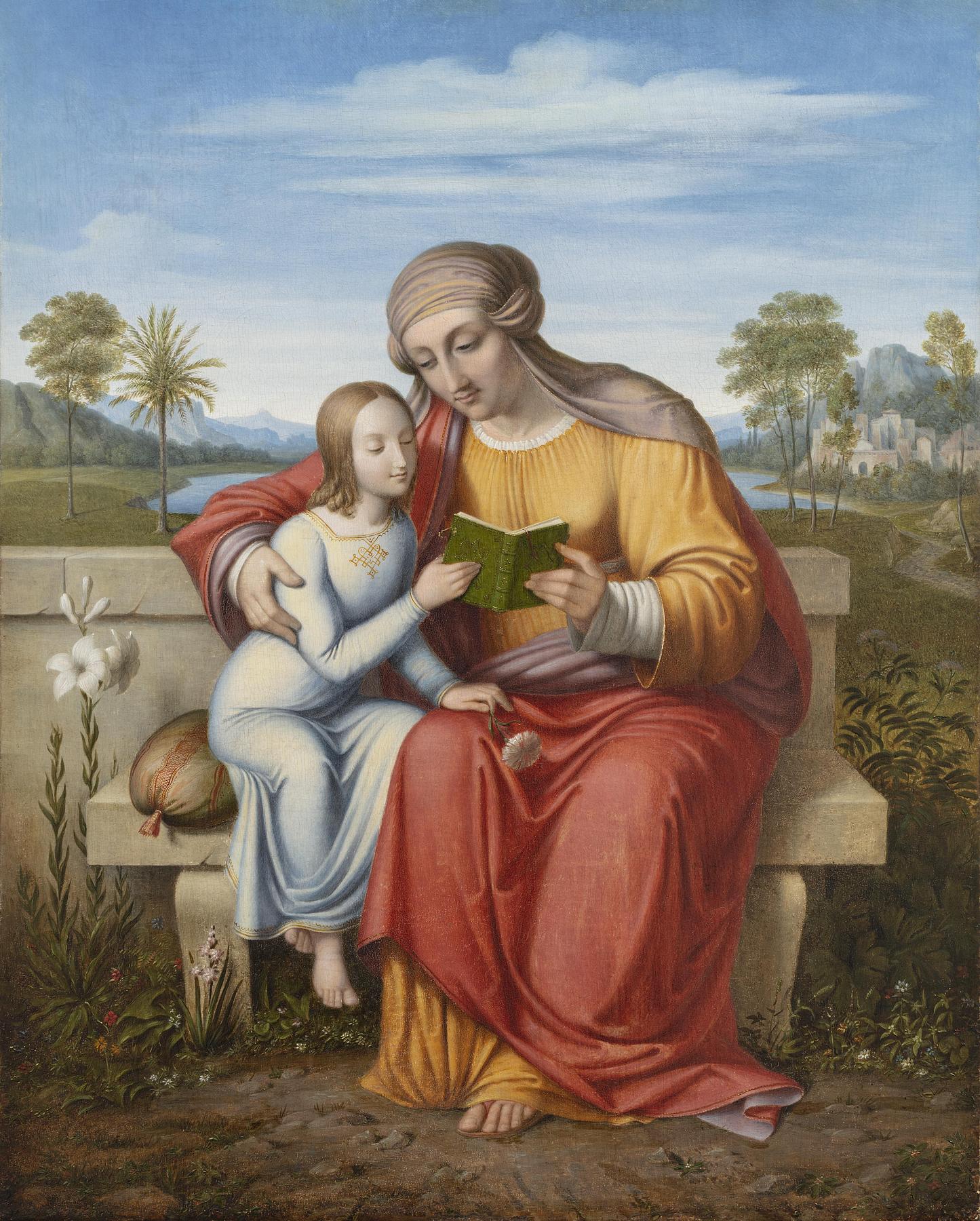 Sankt Anna lærer Jomfru Maria at læse, B251