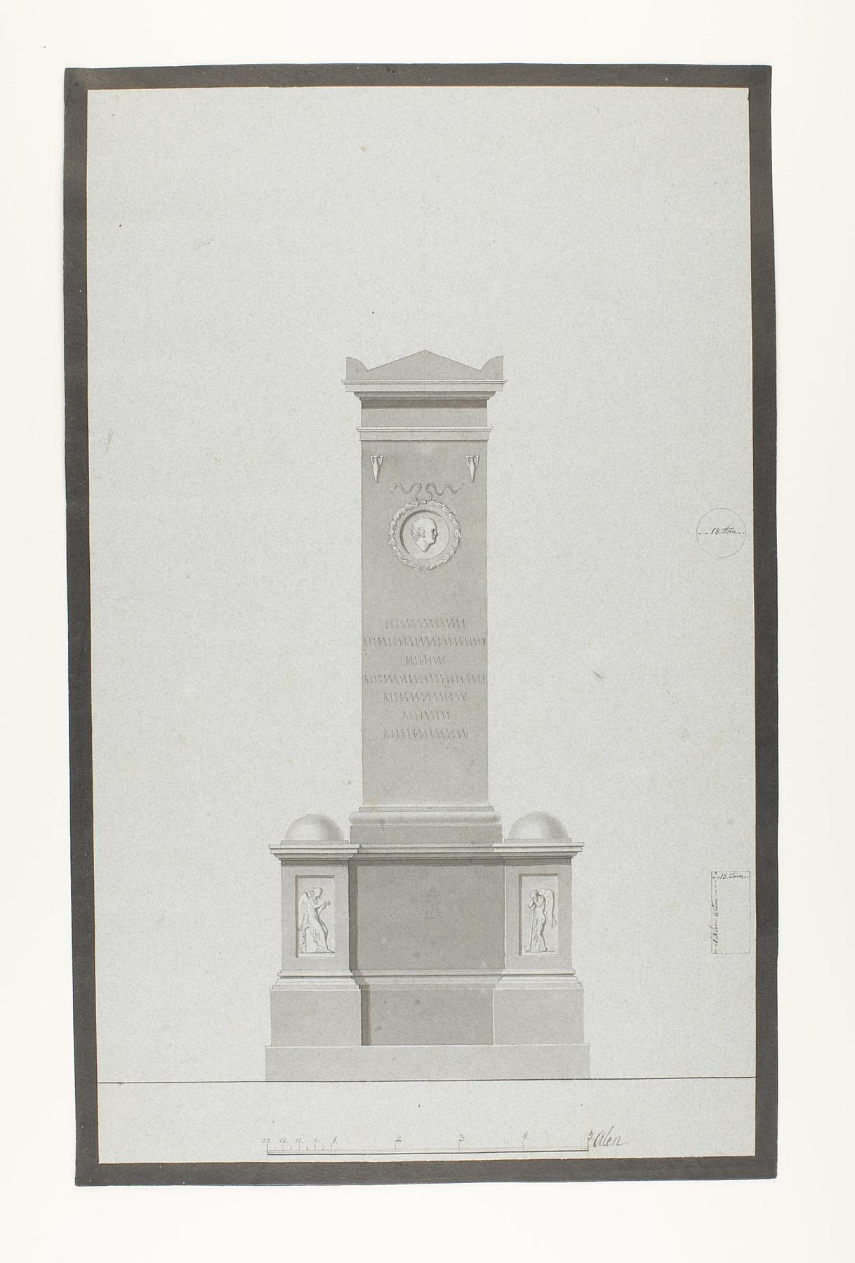 Monument to Nicolai Abildgaard (?), Elevation, D1573