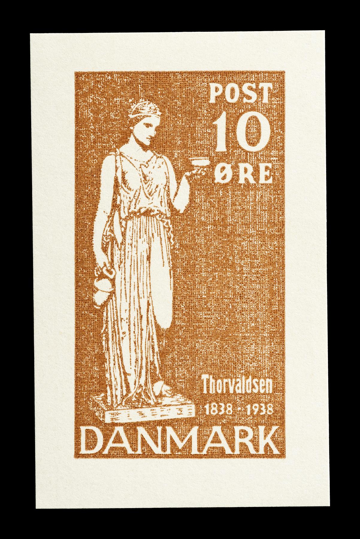 Prøvetryk af udkast til et dansk frimærke med Thorvaldsens Hebe, E2341,9