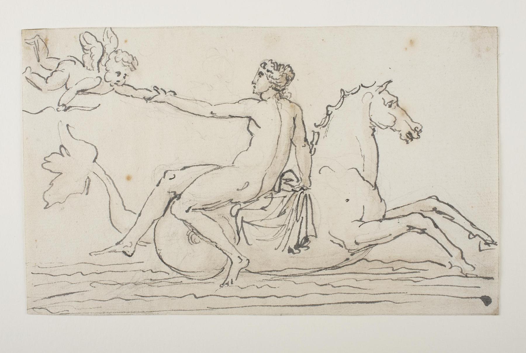 Nereid on a Sea Horse and Cupid Hovering, C847