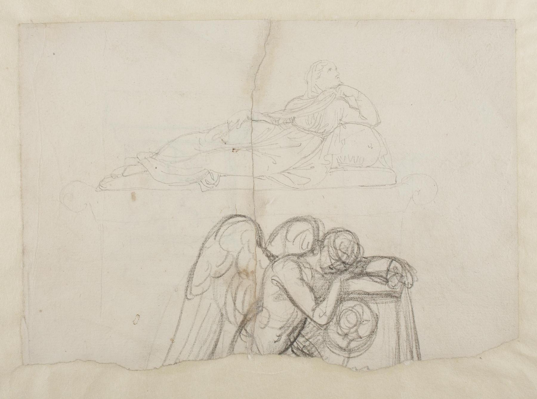 Two sketches for sepulchral monuments, C183r