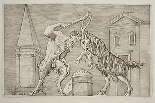E1894 Fight between Faun and He-goat
