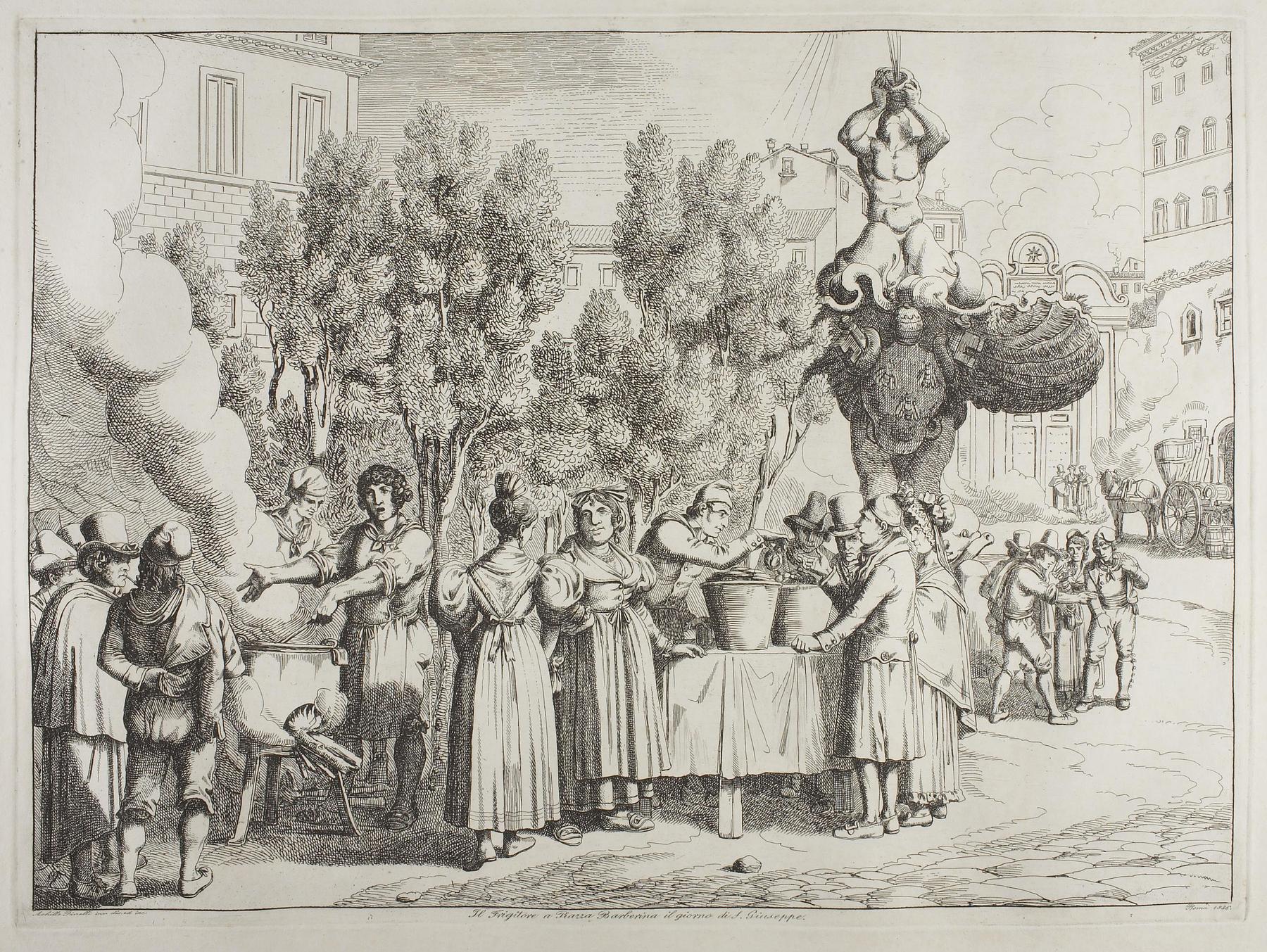 The Fritelle-Seller at Piazza Barberini on St Josef's Day March 19, E977,17