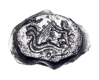 I160 Demeter holding two torches in a chariot drawn by two winged serpents