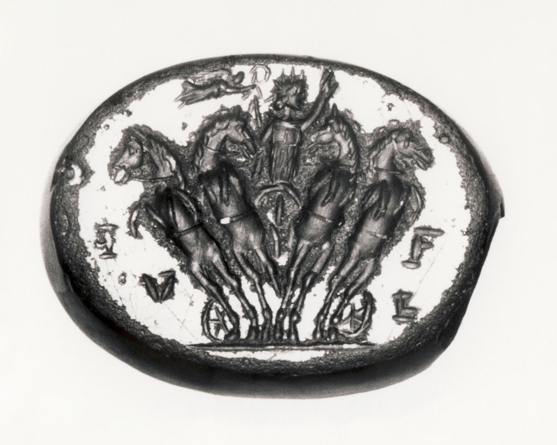 Sol in a chariot drawn by four horses crowned with a wreath by Victoria (obverse), Nereid on a sea-horse (reverse), I628