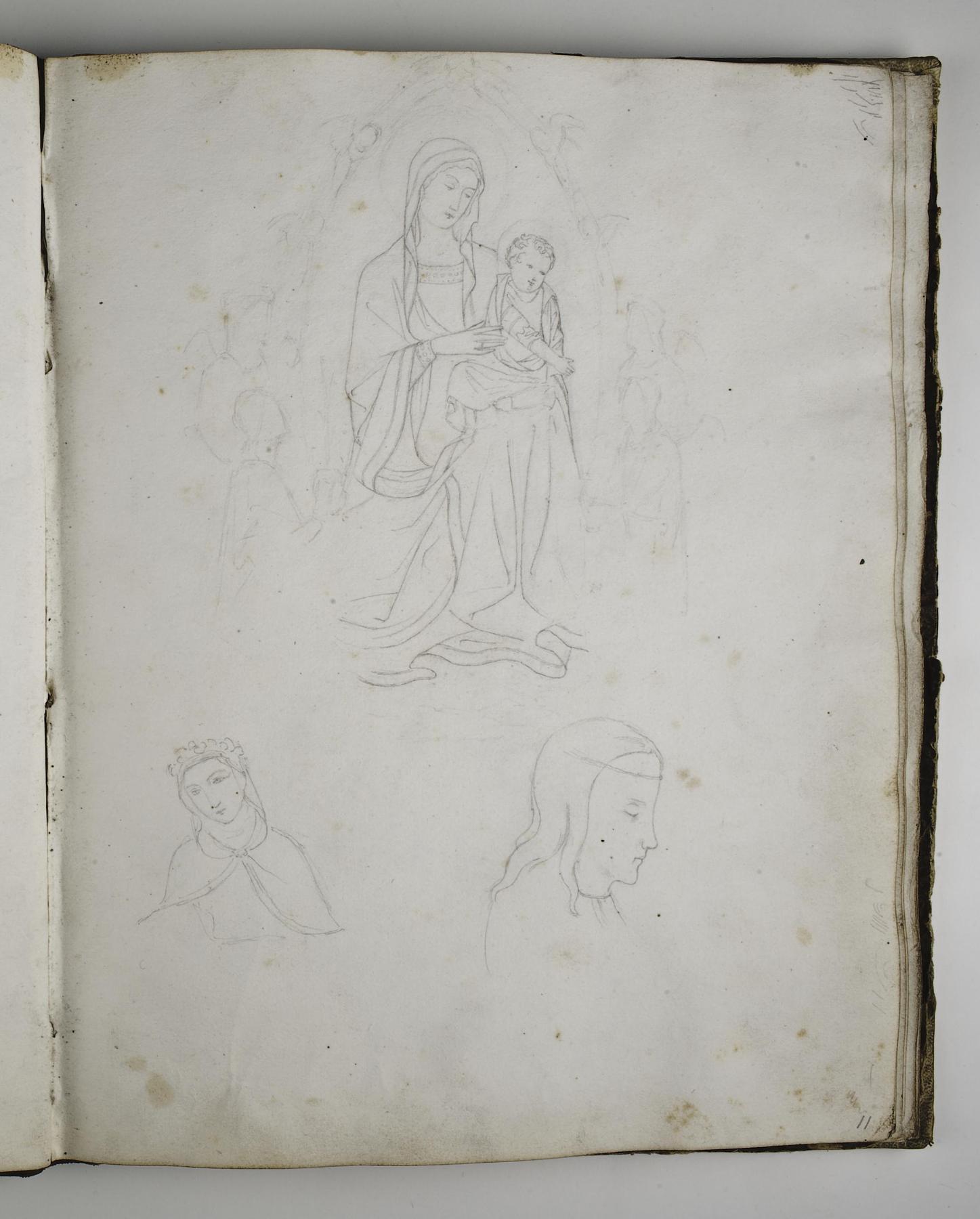 Maria med barnet i en mandorla kranset af engle. Helgeninde, D1587,11