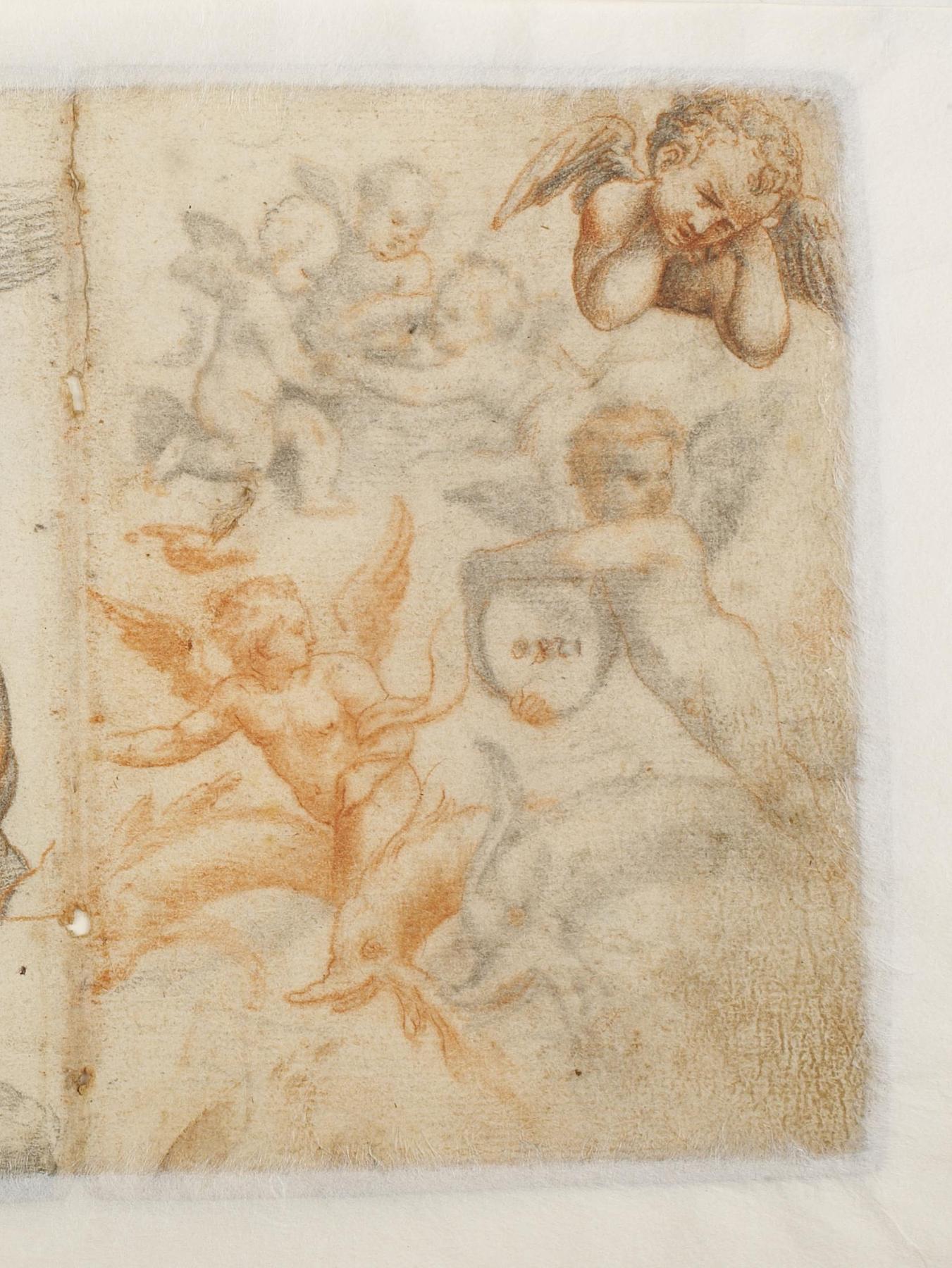 Angel, Cupids and Dolphins, D468,54r