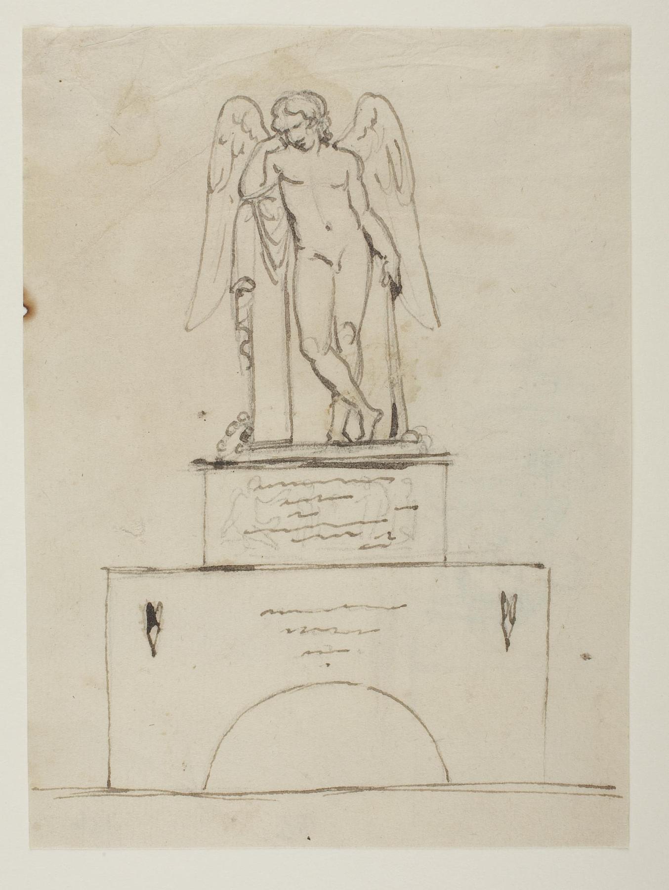 Gravmæle med statue af Dødens Genius, C186r