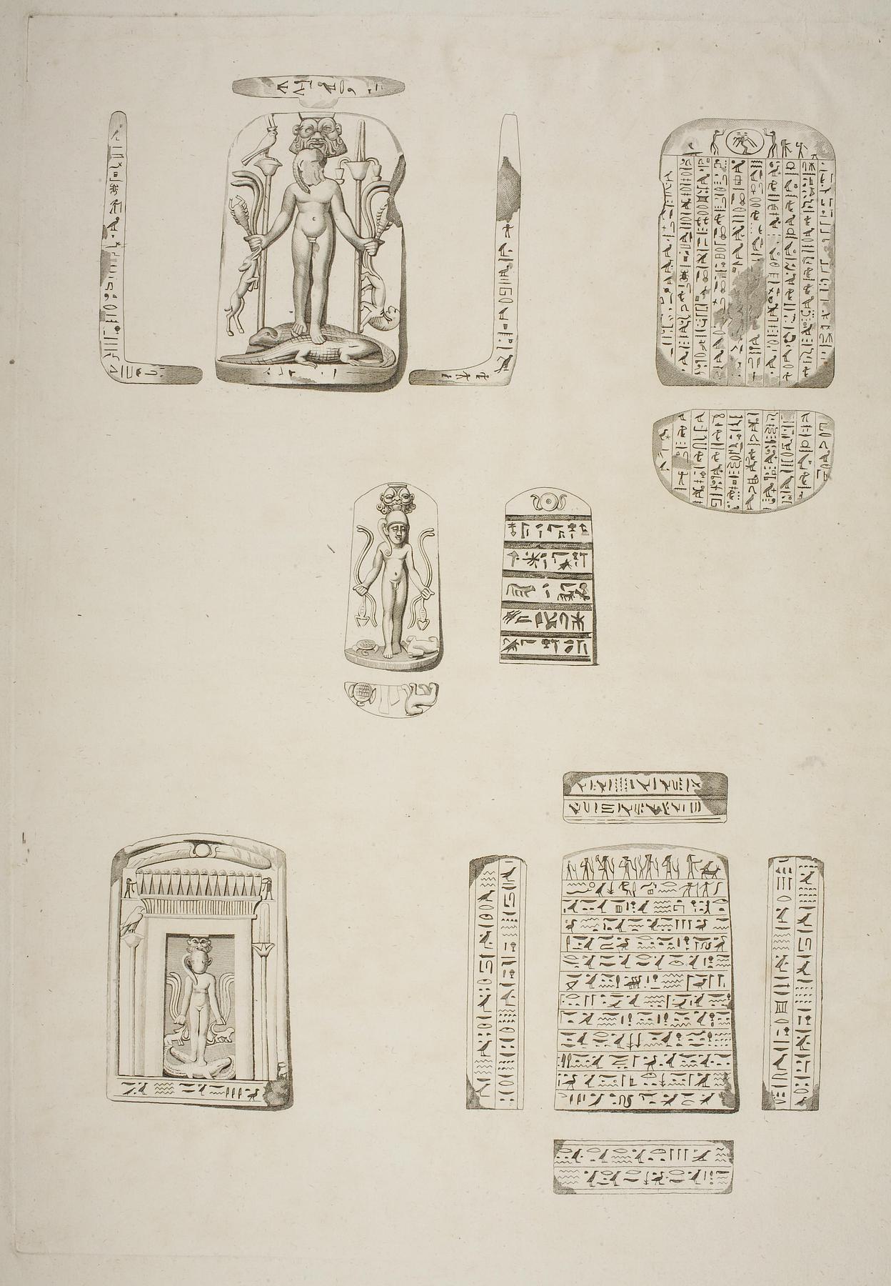 Relieffer med figurer og hieroglyffer, E1424
