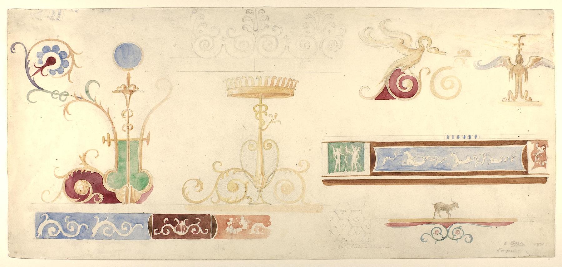 Ornamenter fra Pompeij, D1822