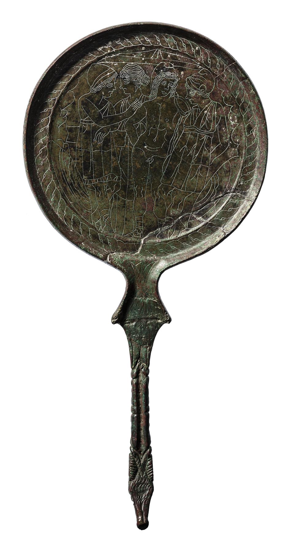 Spejl med Paris, Helena og dioskurerne Castor og Pollux, H2162