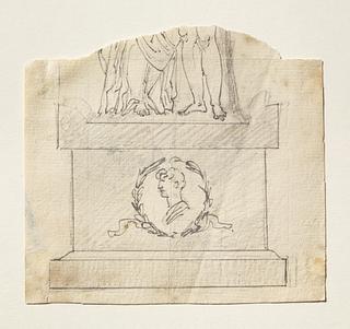 C187v Gravmæle med dødens genius og kvindeskikkelse