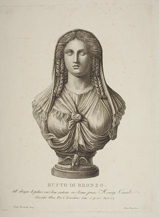 E1451 Bronze Bust representing a Roman Woman