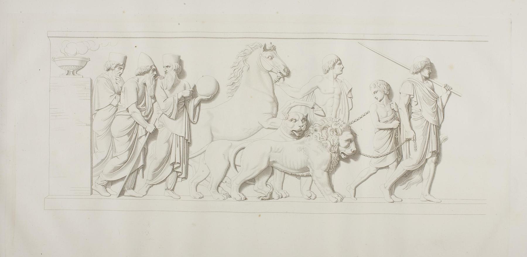 Tre kaldæiske astrologer, perser med en løve og dreng med en tiger, E33,13