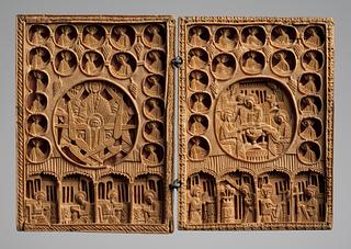 G58 Diptych with modern Greek religious motifs