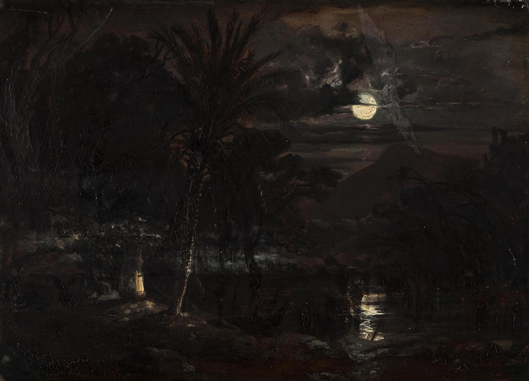 Tropical Landscape (South America?) by Moonlight, B302