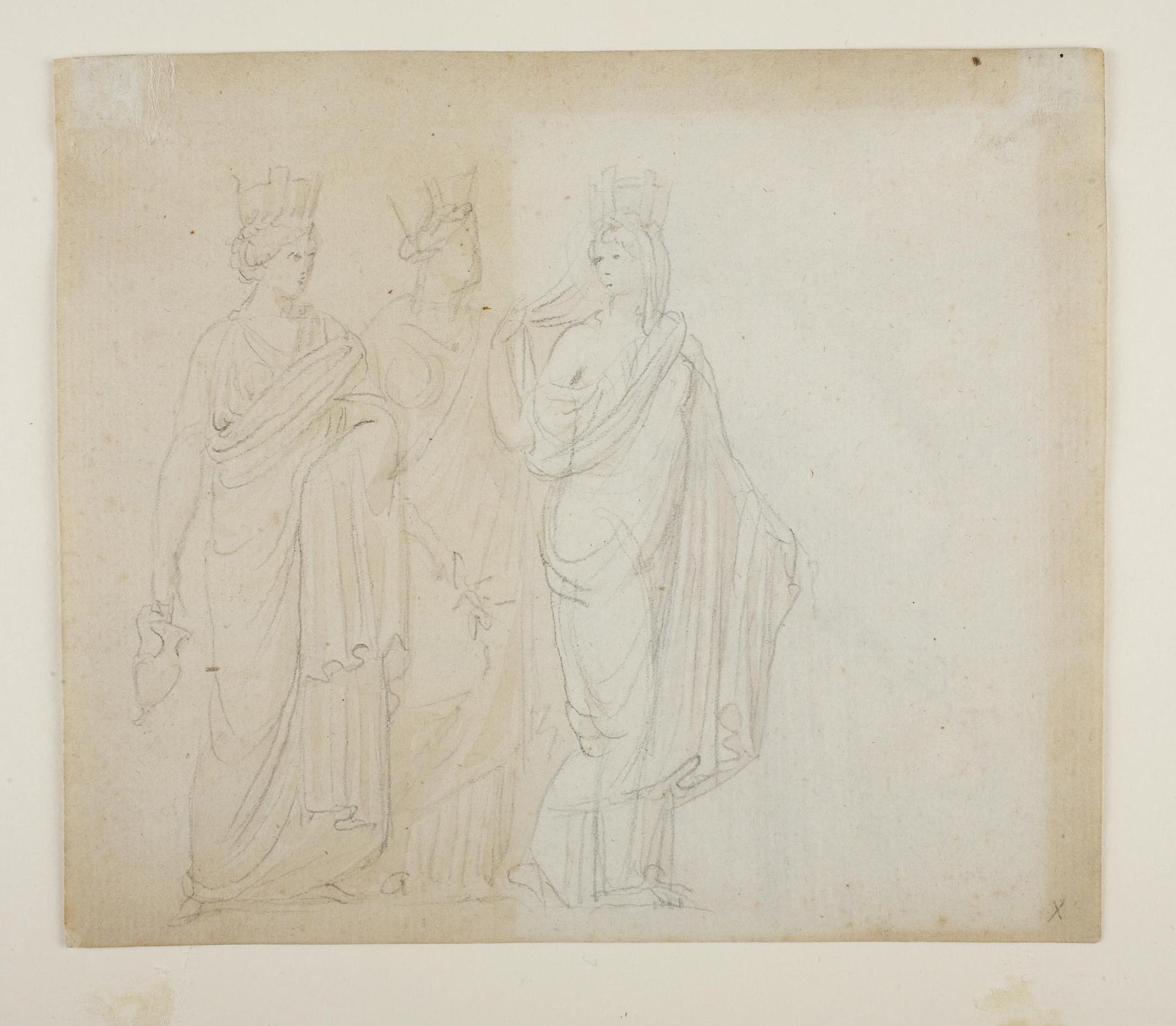 Three Greek goddesses with mural crowns, C867v