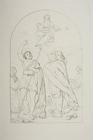 E1676 The Ascended Mary with the Child Reveal to John the Baptist and John the Evangelist and an Unknown Couple of Donors