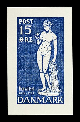 E2378 Prøvetryk af udkast til et dansk frimærke med Thorvaldsens Venus med æblet