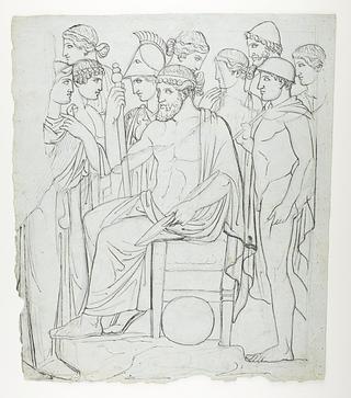 D1147 Zeus enthroned and surrounded by other Gods