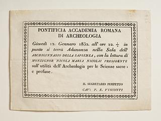 C372v Invitation from Accademia Romana di Archeologia