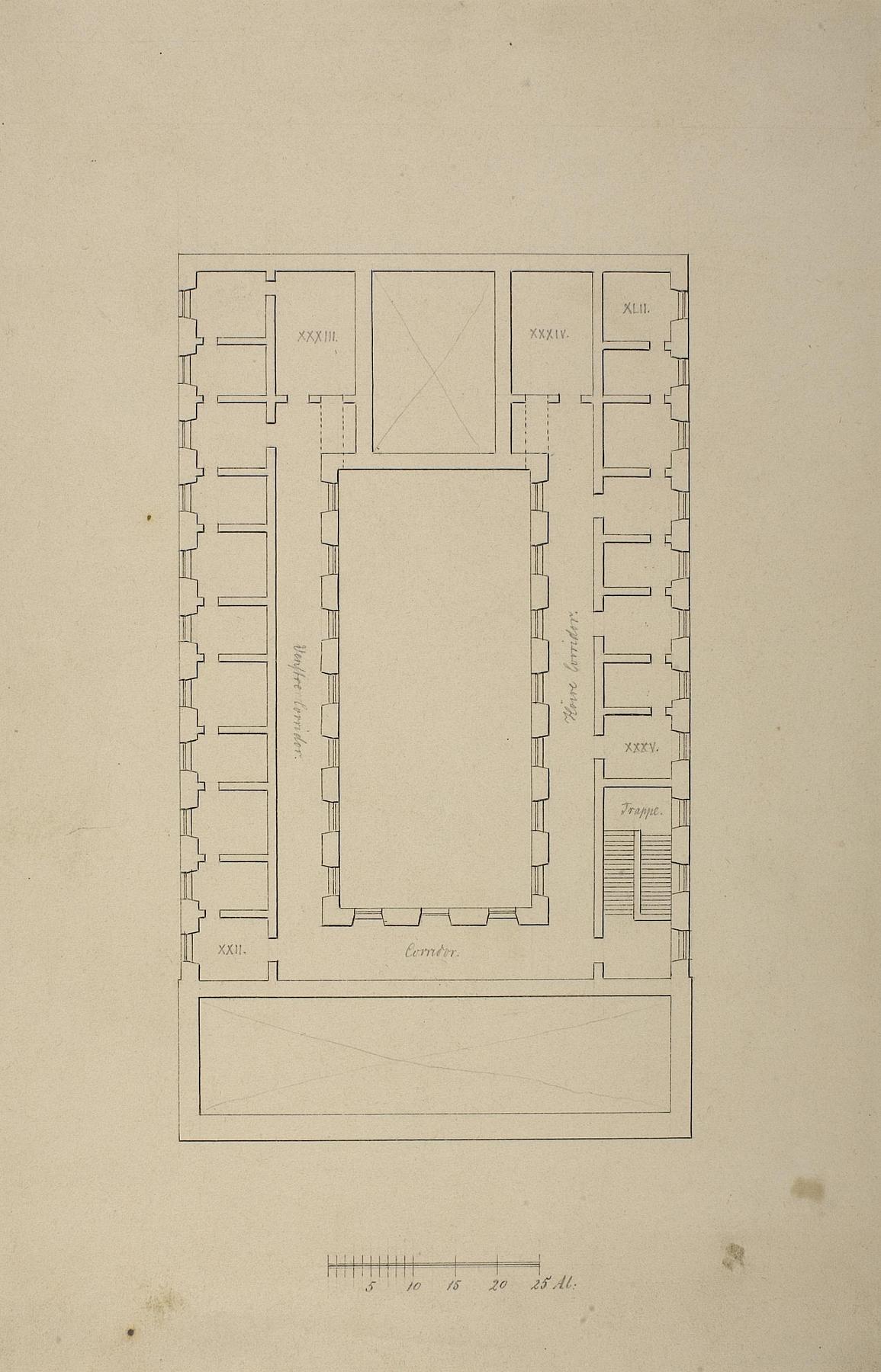 Thorvaldsens Museum, plan af første sal, D935
