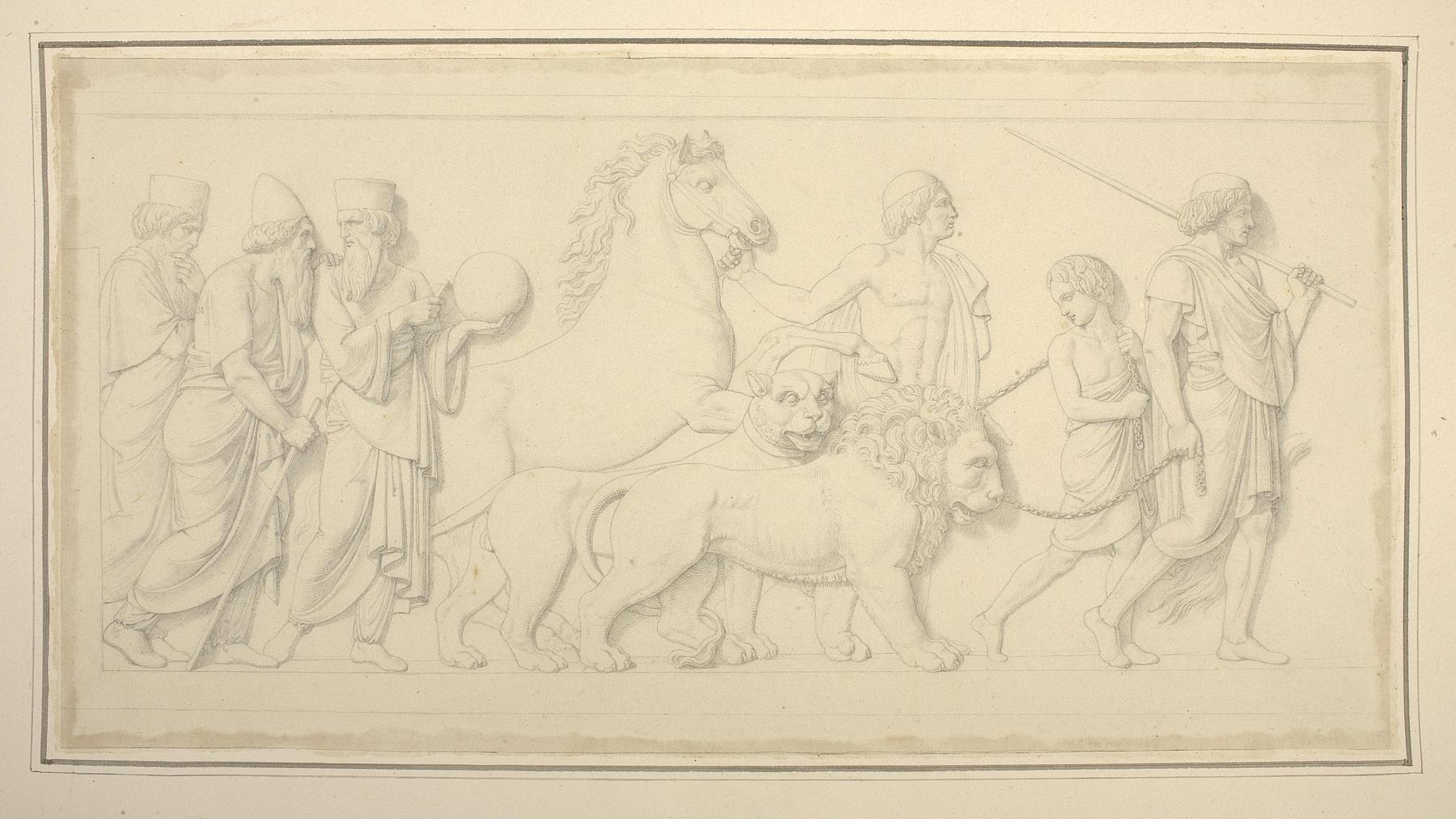 Tre kaldæiske astrologer, perser med en løve og dreng med en tiger, D28