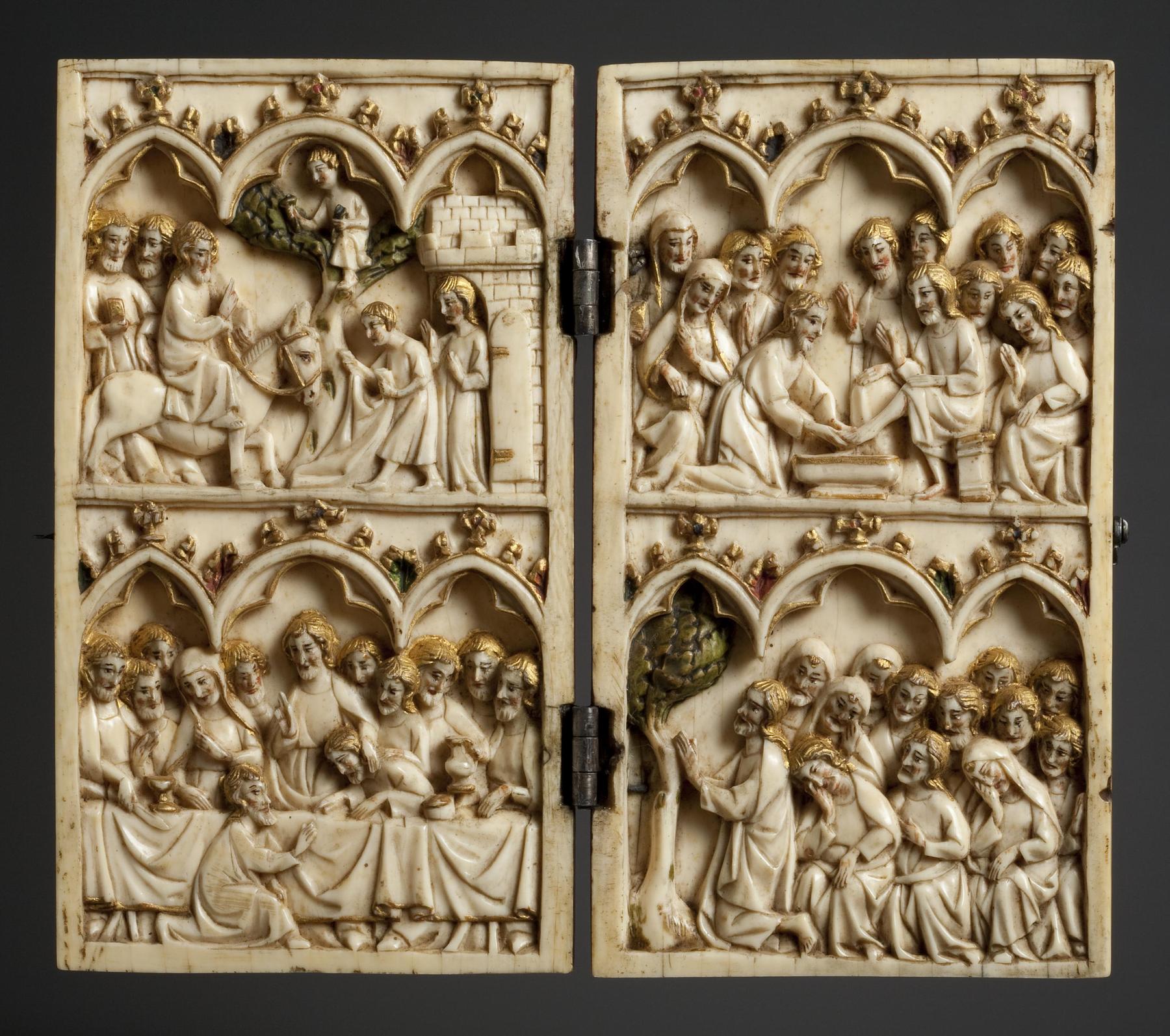 Diptych: The Entry into Jerusalem. The Last Supper. The Washing of the Feet. The Agony in the Garden. Madonna and Child. The Crucifixion, G54