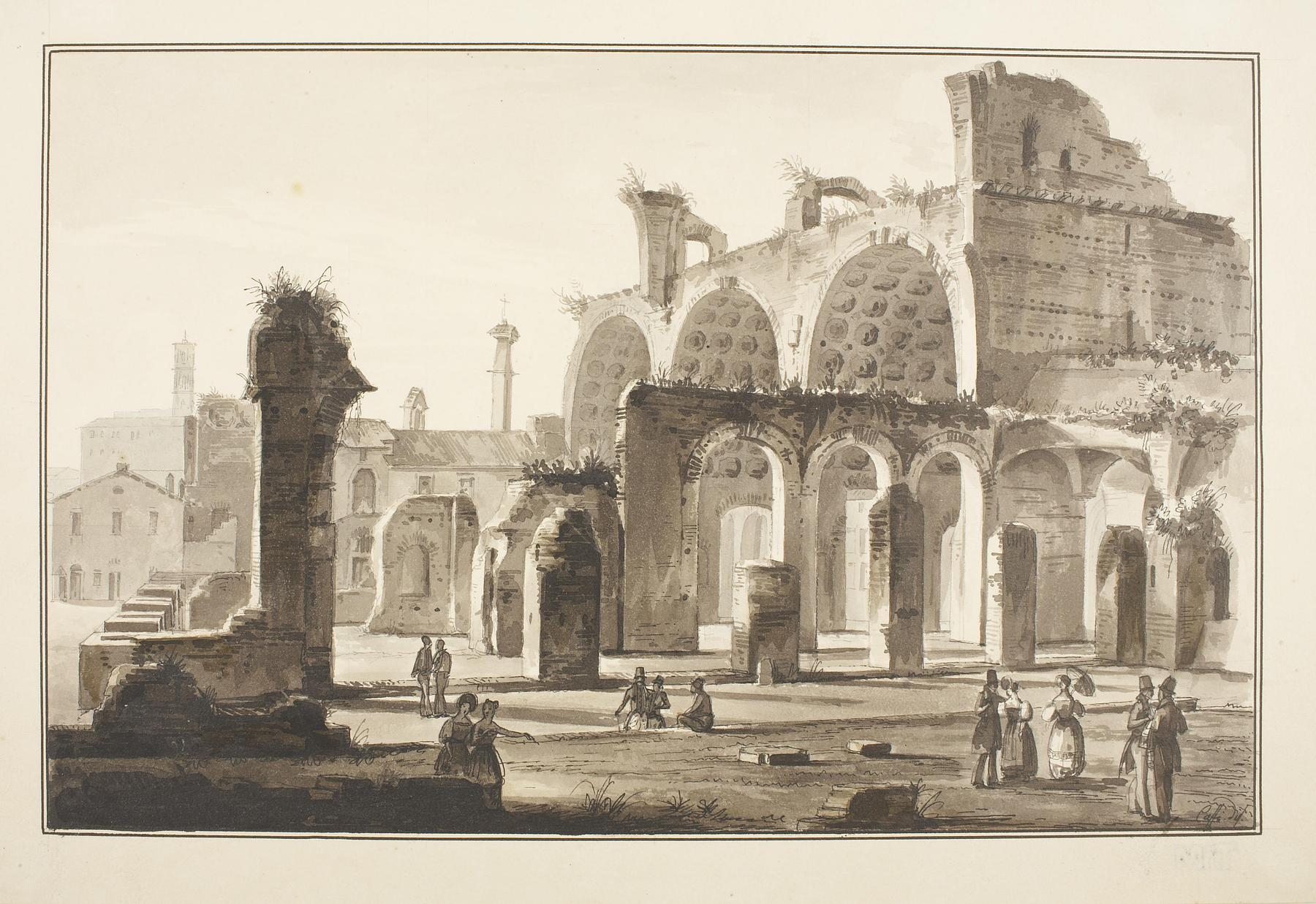 Ruinerne af Basilica Constantiniana ved Roms Forum, D492