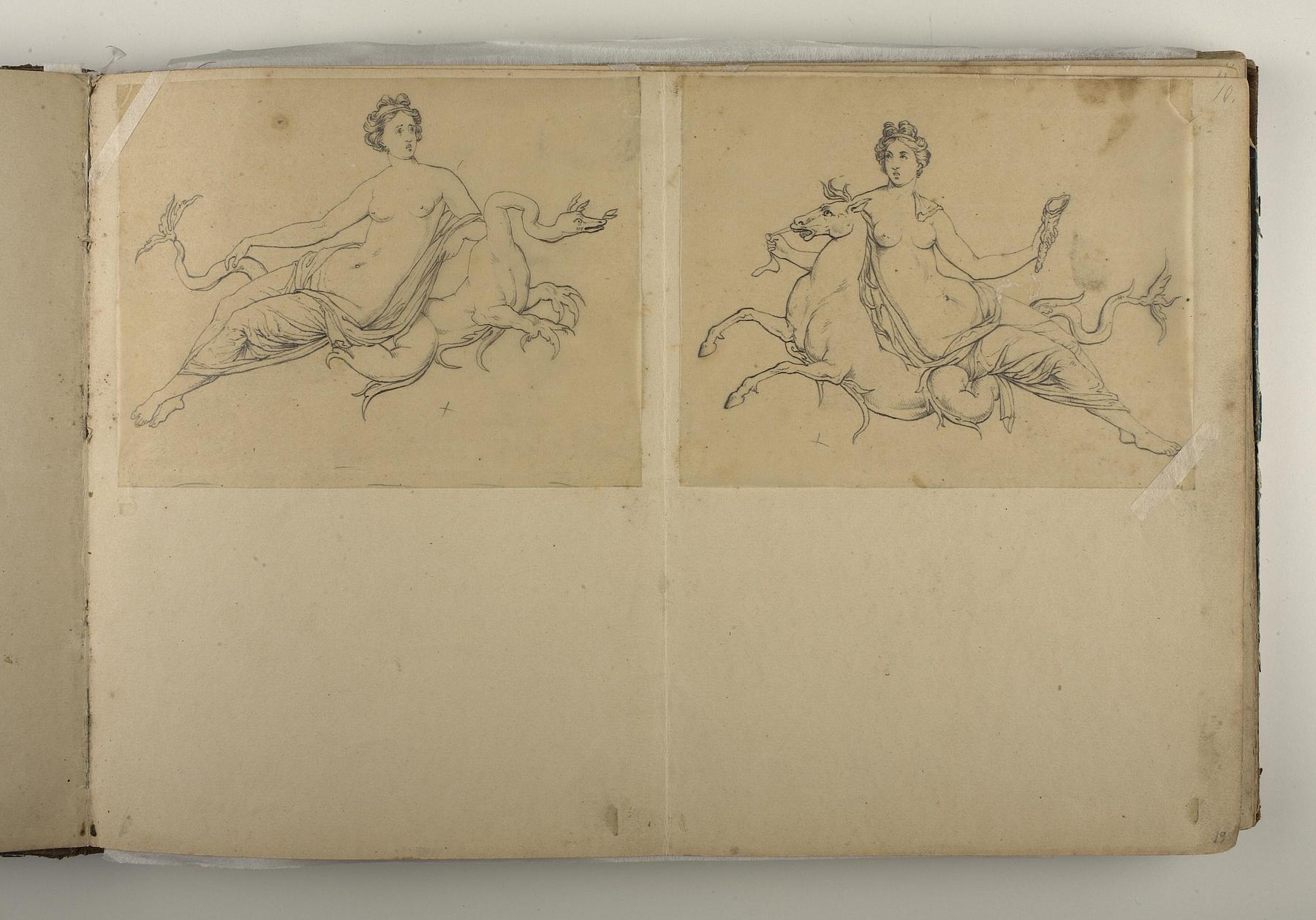 Female Figure Seated on a Fable Animal, D1827,19