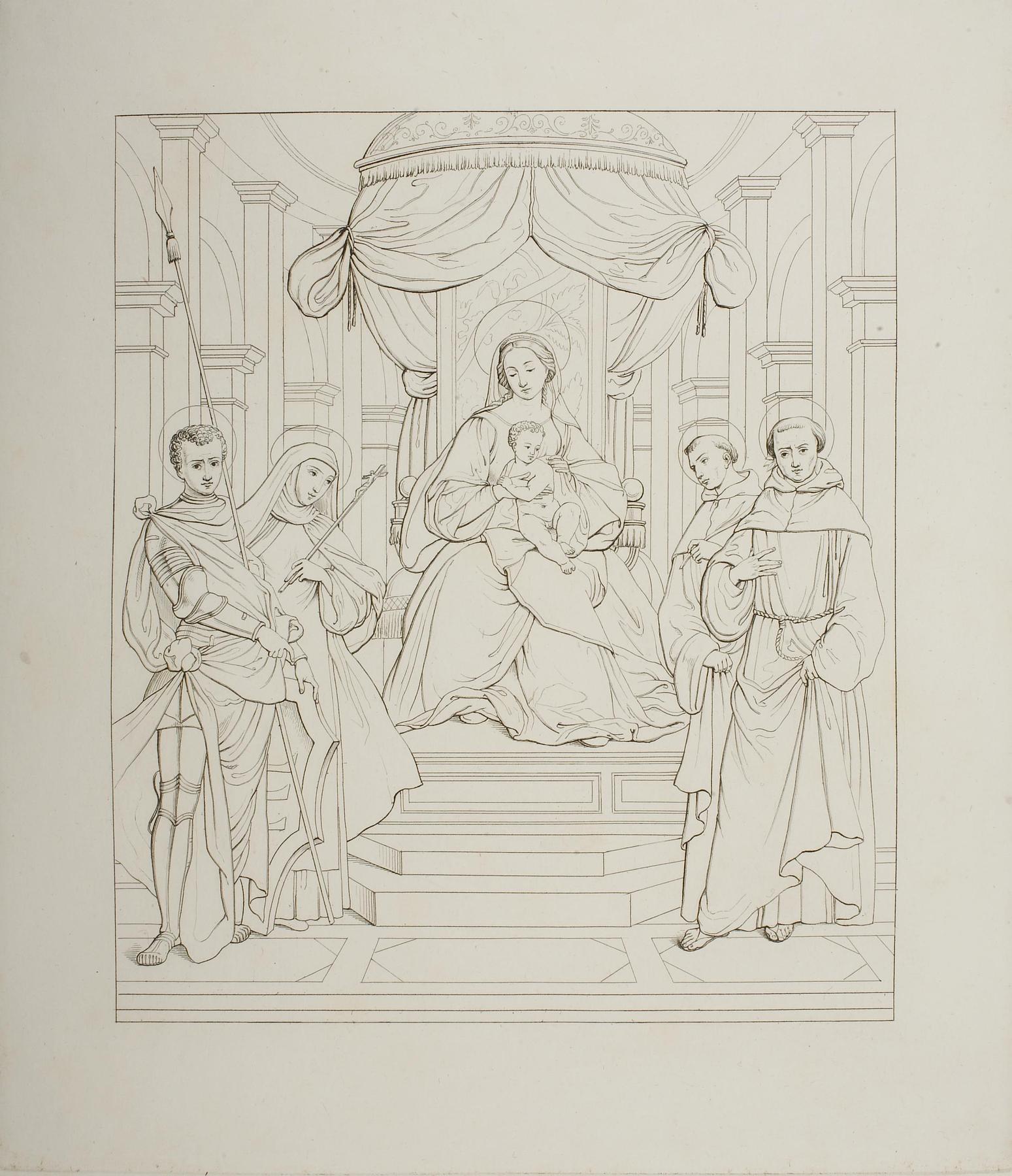Mary Enthroned with the Christ Child between St George and Three Other Saints, E1696