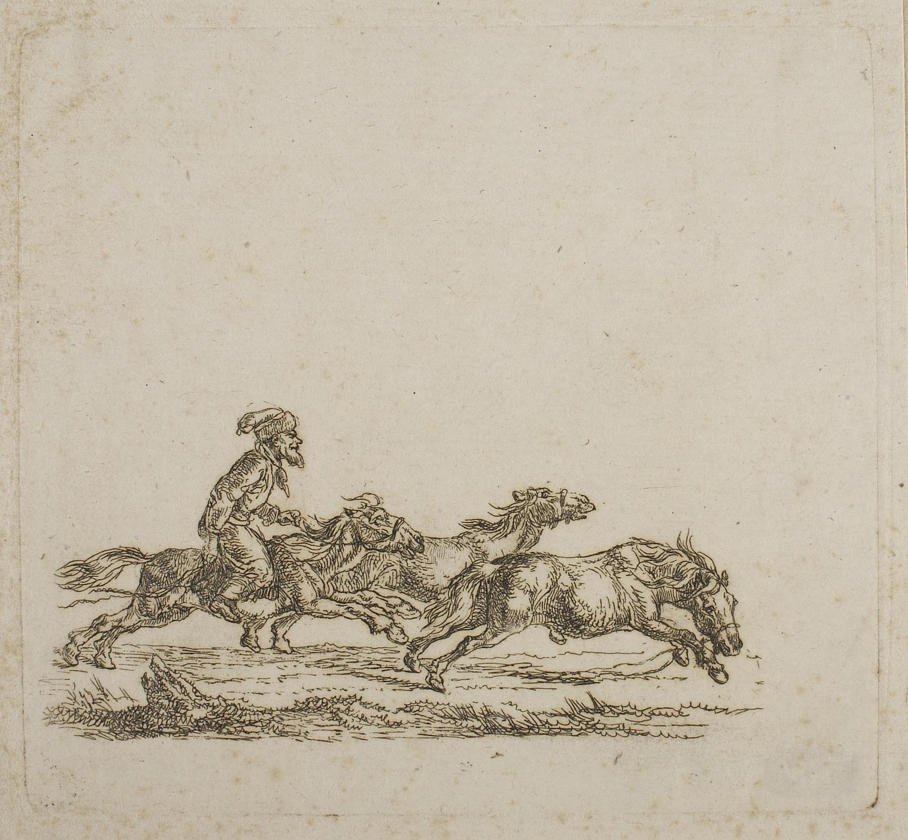 Cossack Galopps after two Horses, E569