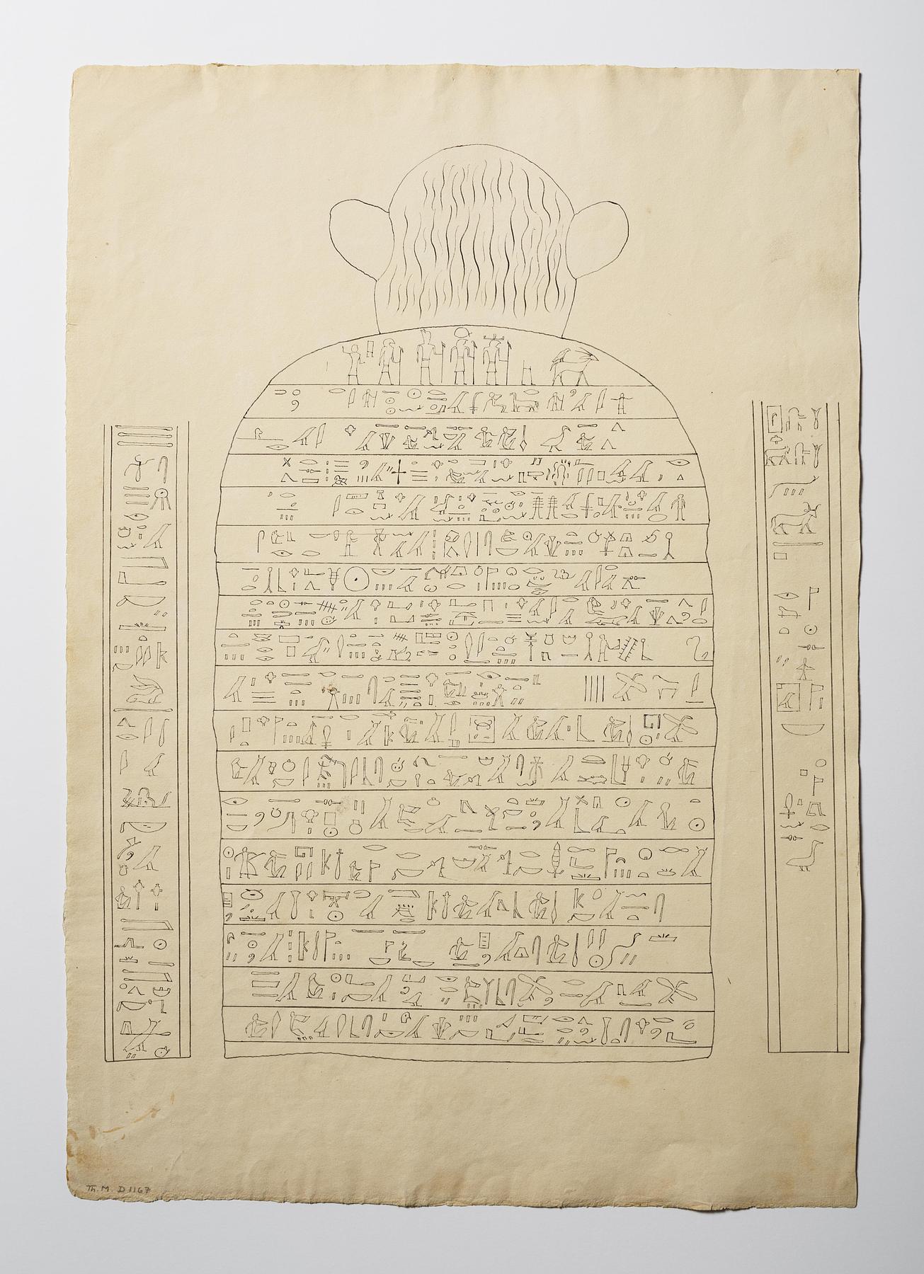 Stele med Harpokrates og Bes, verso, D1167v