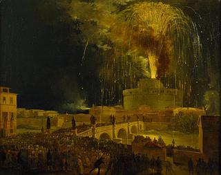 B65 La Girandola. Fireworks from Castel S. Angelo in Rome