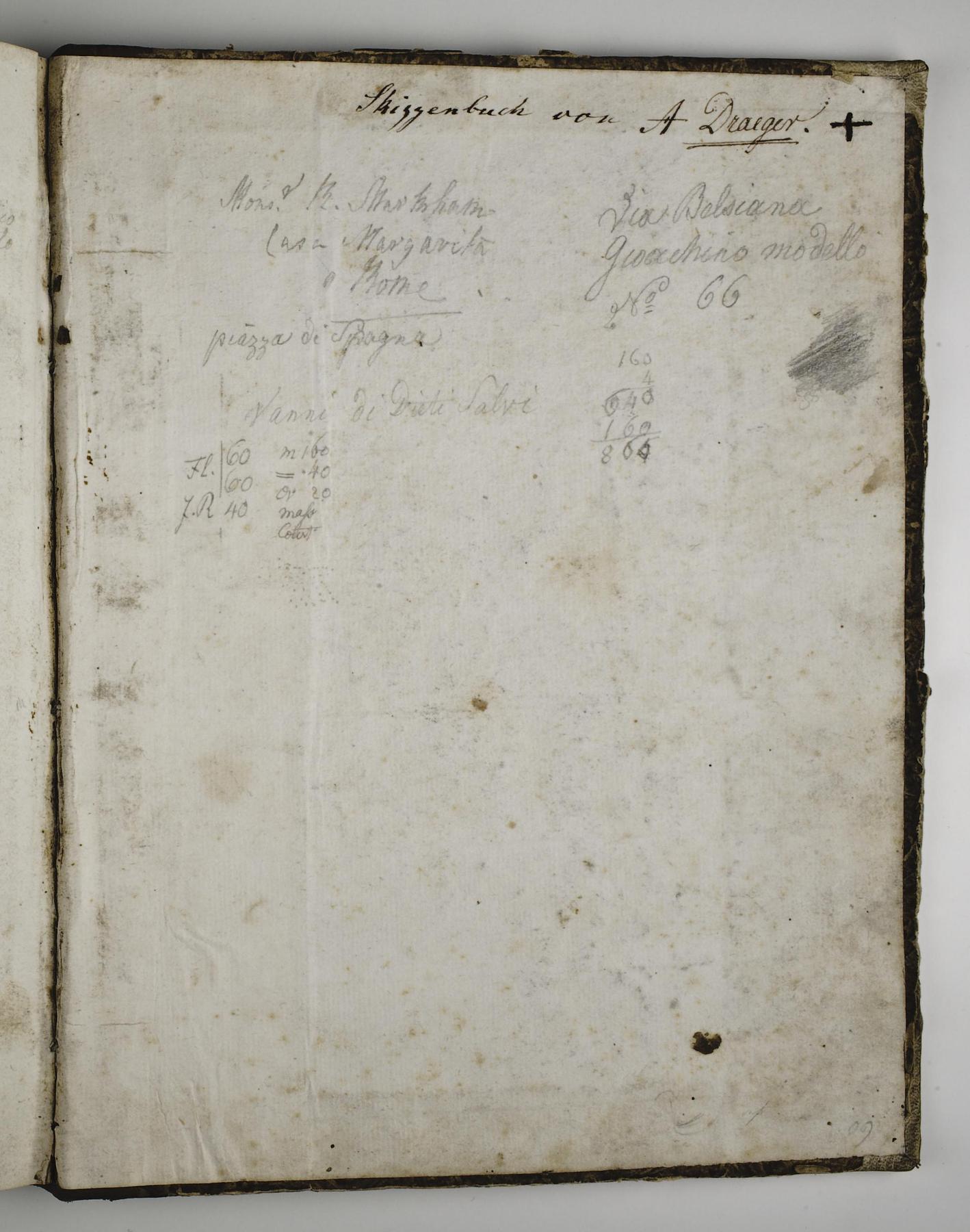 Note with Italian Adresses. Accounts, D1587,55