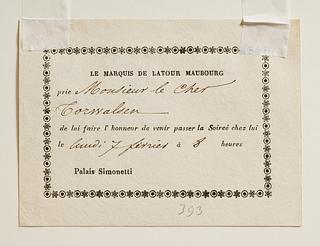 C393v Invitation fra Fay de Latour-Maubourg