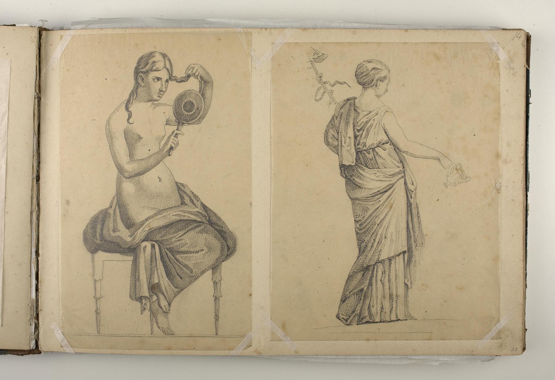 Female Model with a Mirror. Female Figure, D1827,25