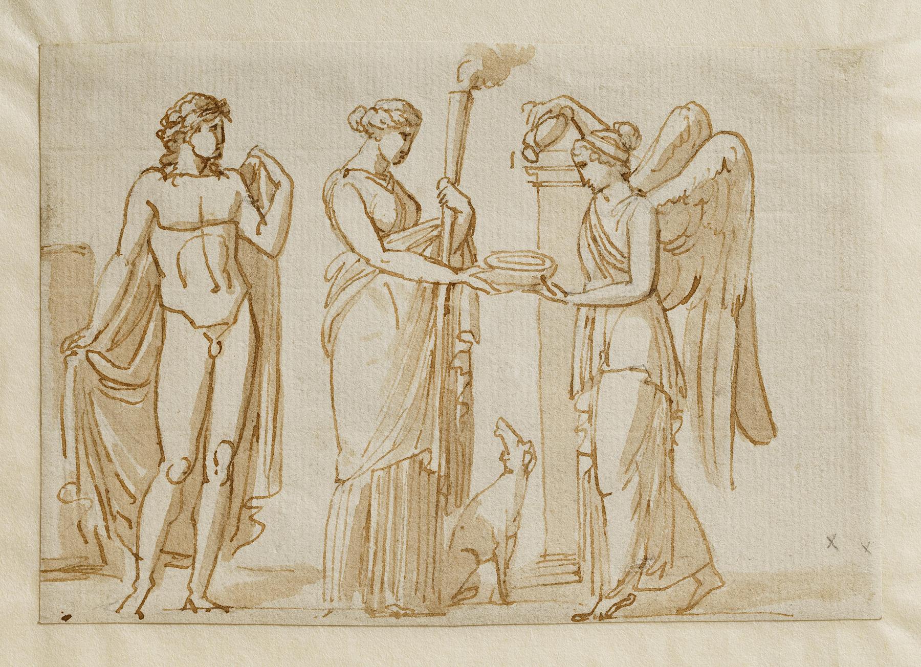 Bacchus, Diana and Victory (?), C876r