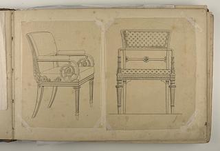 D1827,3 Empire Chair, Perspectiv and Elevation