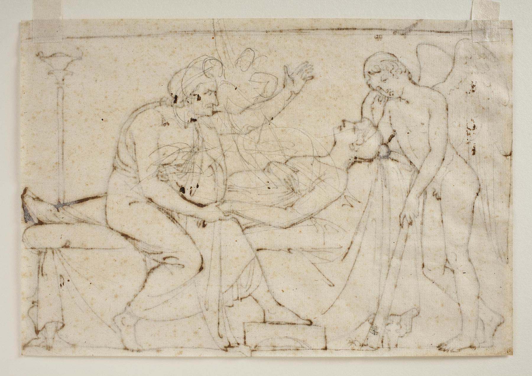 Rough sketch, motifs unidentified, C1075v