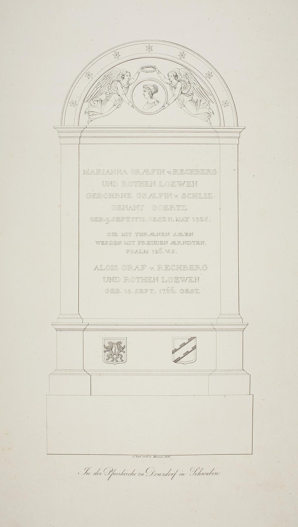 Gravmonument over grevinde Marianna og grev Alois af Rechberg og Rothen Loewen, E2196