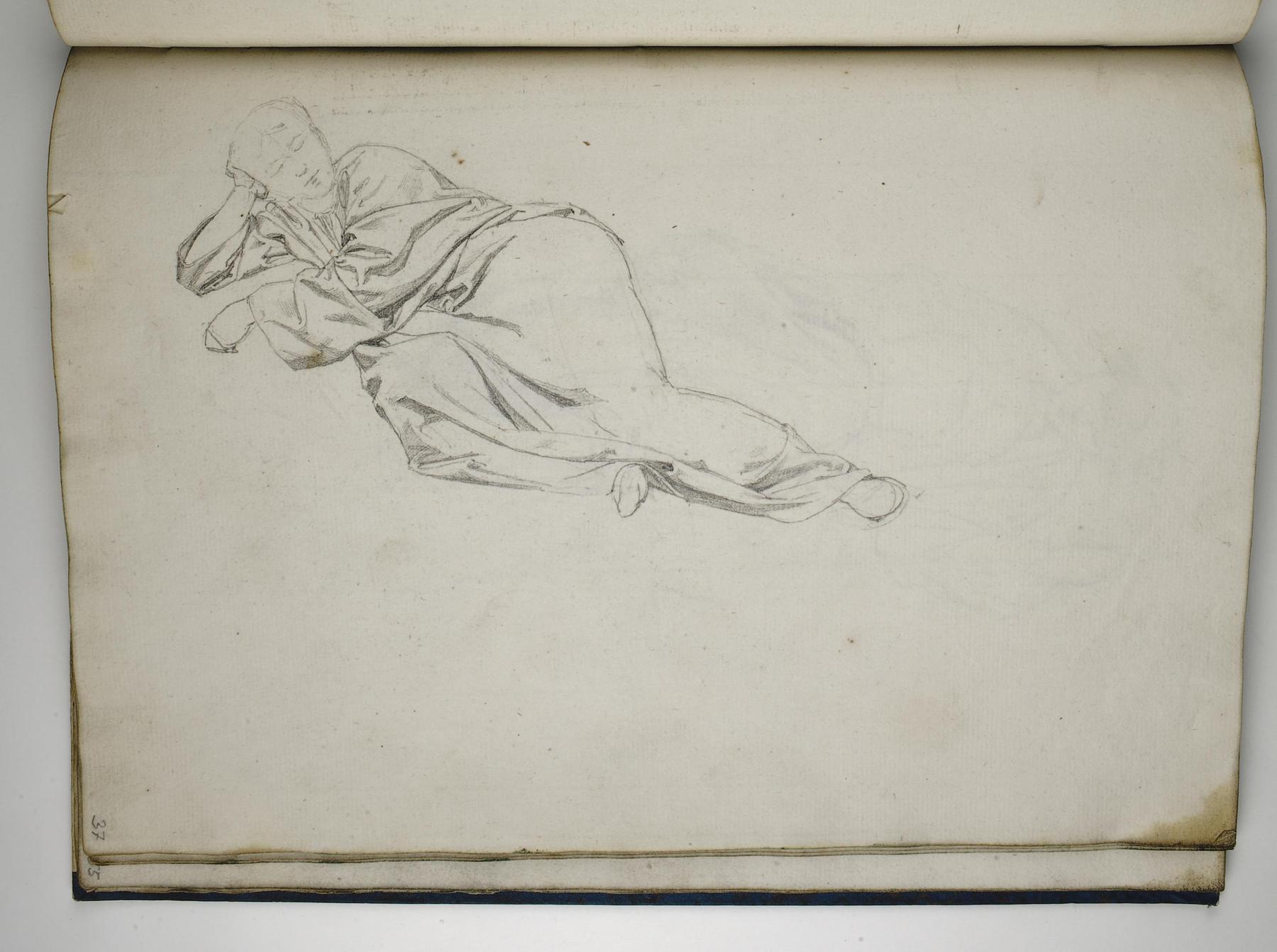 Young reclining Man in Drapings, D1588,37